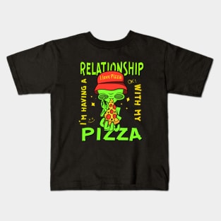 Aliens eat Pizza Kids T-Shirt